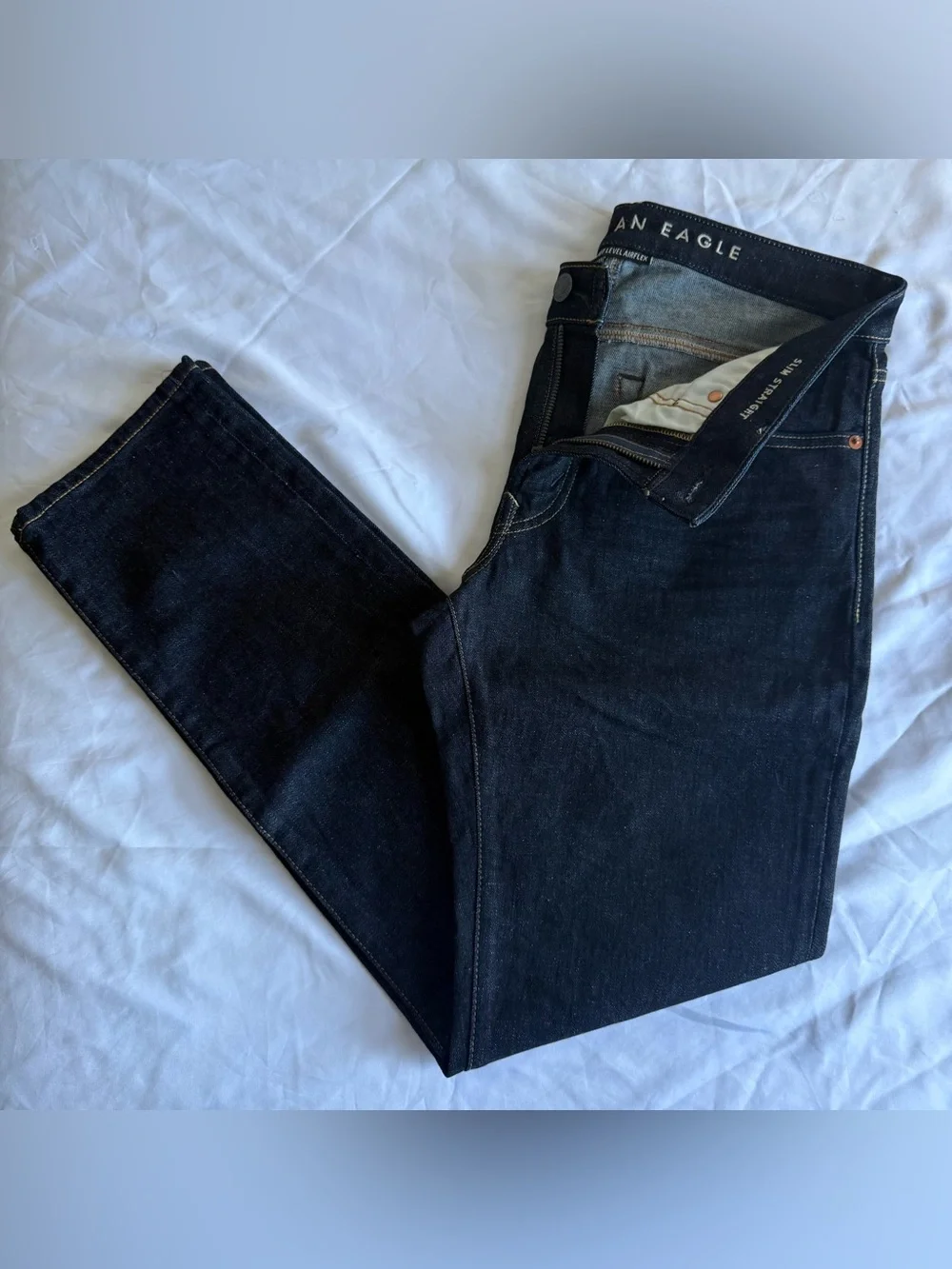 American Eagle Outfitters Men's Dark blue Slim Straight Jeans